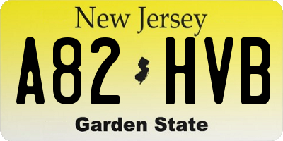 NJ license plate A82HVB
