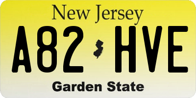 NJ license plate A82HVE