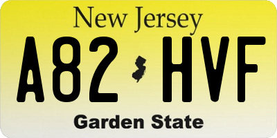 NJ license plate A82HVF