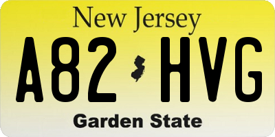 NJ license plate A82HVG