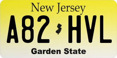 NJ license plate A82HVL