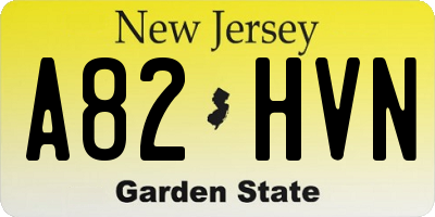 NJ license plate A82HVN