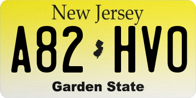 NJ license plate A82HVO