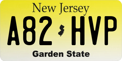 NJ license plate A82HVP