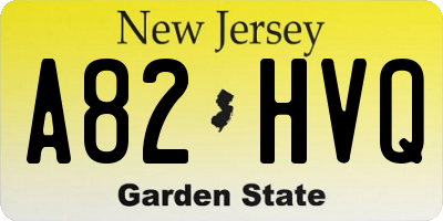 NJ license plate A82HVQ