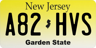 NJ license plate A82HVS