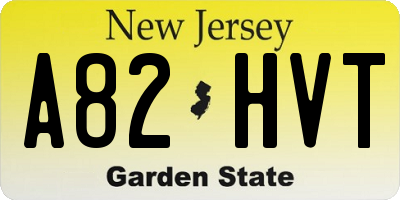 NJ license plate A82HVT