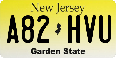 NJ license plate A82HVU