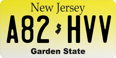 NJ license plate A82HVV
