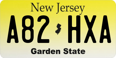 NJ license plate A82HXA