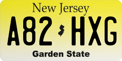 NJ license plate A82HXG