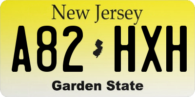 NJ license plate A82HXH