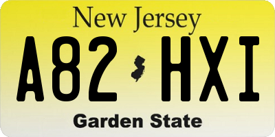 NJ license plate A82HXI