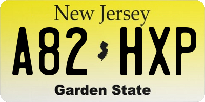 NJ license plate A82HXP