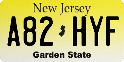 NJ license plate A82HYF