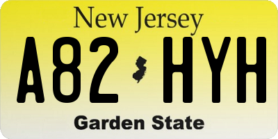 NJ license plate A82HYH