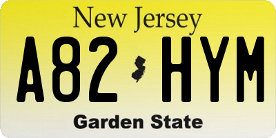 NJ license plate A82HYM