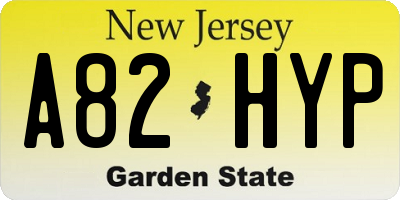 NJ license plate A82HYP