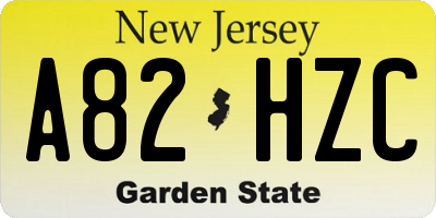 NJ license plate A82HZC