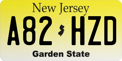 NJ license plate A82HZD