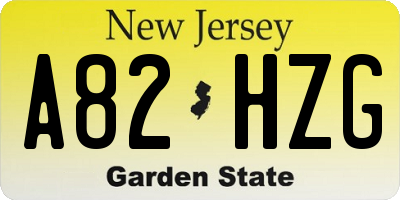 NJ license plate A82HZG
