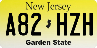NJ license plate A82HZH