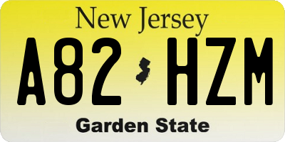 NJ license plate A82HZM