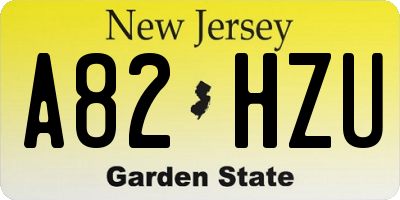 NJ license plate A82HZU