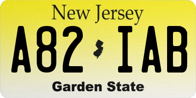 NJ license plate A82IAB