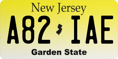 NJ license plate A82IAE