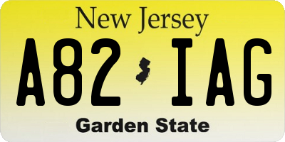 NJ license plate A82IAG
