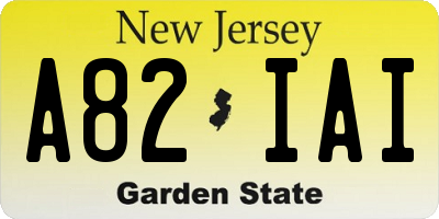 NJ license plate A82IAI