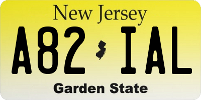 NJ license plate A82IAL
