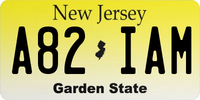 NJ license plate A82IAM