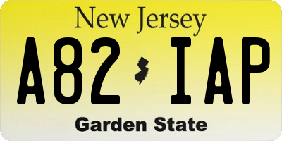 NJ license plate A82IAP