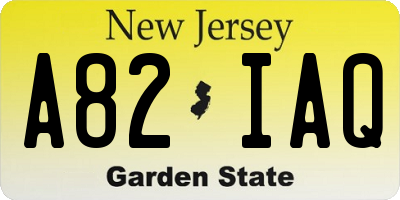 NJ license plate A82IAQ