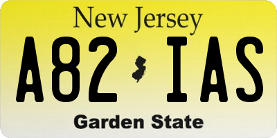 NJ license plate A82IAS
