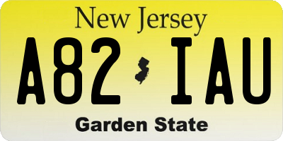 NJ license plate A82IAU