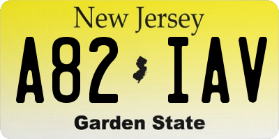 NJ license plate A82IAV