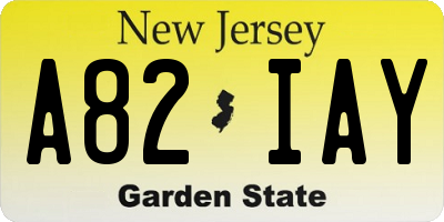 NJ license plate A82IAY
