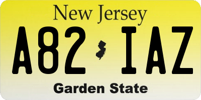 NJ license plate A82IAZ