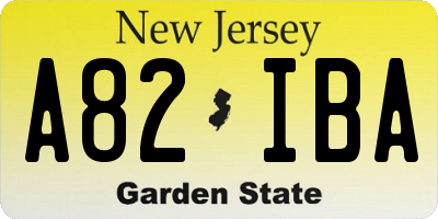 NJ license plate A82IBA