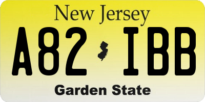 NJ license plate A82IBB