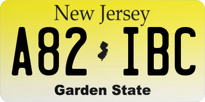 NJ license plate A82IBC