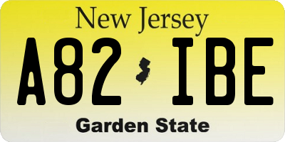 NJ license plate A82IBE