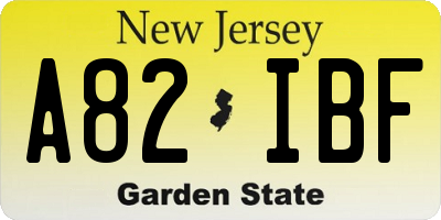 NJ license plate A82IBF
