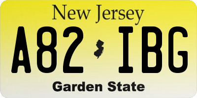 NJ license plate A82IBG