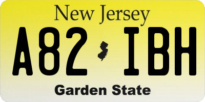 NJ license plate A82IBH