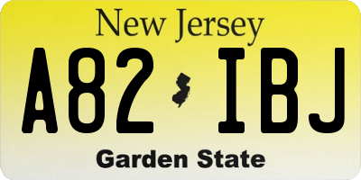 NJ license plate A82IBJ