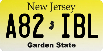 NJ license plate A82IBL